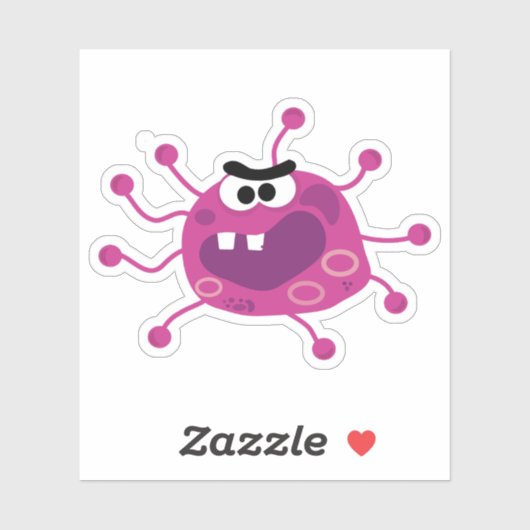 Sticker Virus pourpre effrayant (Feuille)