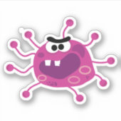 Sticker Virus pourpre effrayant (Devant)