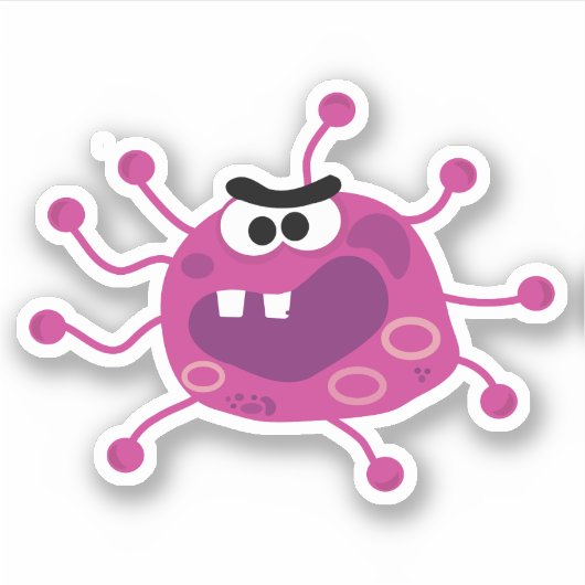 Sticker Virus pourpre effrayant (Devant)