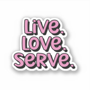 Sticker Vis. Amour. Servez-vous. Pickleball rose