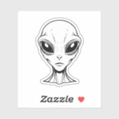 Sticker Visage Alien (Feuille)