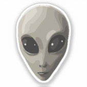 Sticker Visage Alien gris Iconique | Extraterresti Sci-Fi  (Recto)