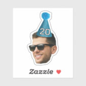 Sticker Visage Anniversaire Personnalisé, Sticker  (Feuille)