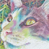 Sticker Visage Chat Art Coloré (Devant)