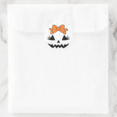 Sticker Visage Citrouille Cute Bow (Sac)