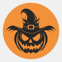Sticker Visage Citrouille Wicked Witch