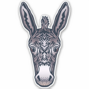 Sticker Visage d'âne ami de la ferme