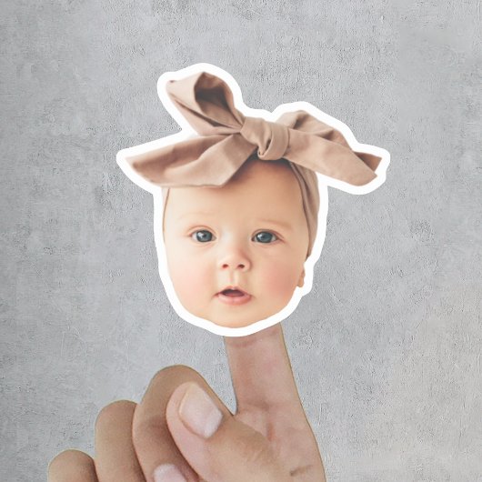 Sticker Visage de bébé drôle découpé sur mesure à partir d