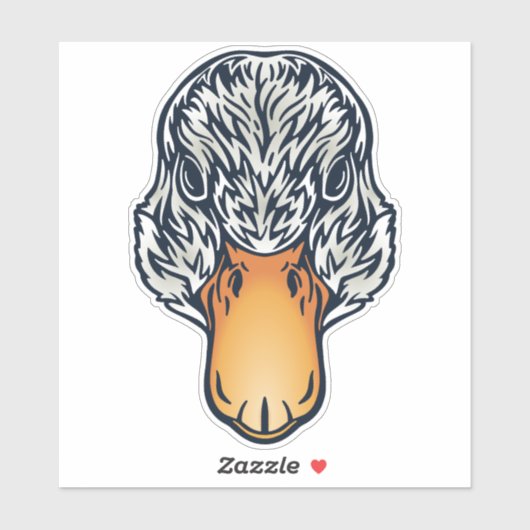 Sticker Visage de canard ami de ferme (Feuille)