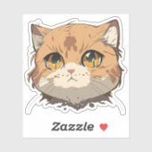 Sticker Visage de chat d'Anime (Feuille)