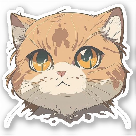 Sticker Visage de chat d'Anime (Devant)
