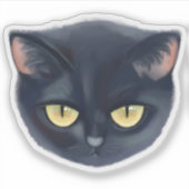 Sticker Visage de chat noir mignon (Devant)