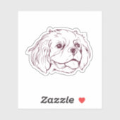 Sticker Visage de chien Cavalier (Feuille)