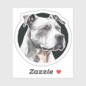 Sticker Visage de chien Pitbull (Feuille)