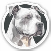 Sticker Visage de chien Pitbull (Devant)