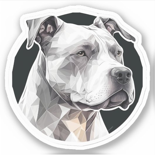Sticker Visage de chien Pitbull (Devant)