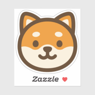 Sticker Visage de chien Shiba Inu mignon