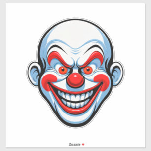 Sticker Visage de Clown de Dessin Animé