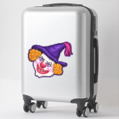 Sticker Visage de clown déplaisant pour Halloween amusant  (Sur valise)