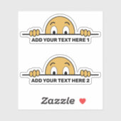 Sticker Visage de dessin Visage de texte personnalisé Cont (Feuille)