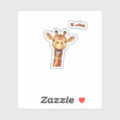 Sticker visage de girafe enthousiaste emoji (Feuille)