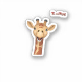 Sticker visage de girafe enthousiaste emoji (Devant)