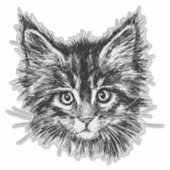 Sticker Visage de Kitten noir et blanc (Devant)