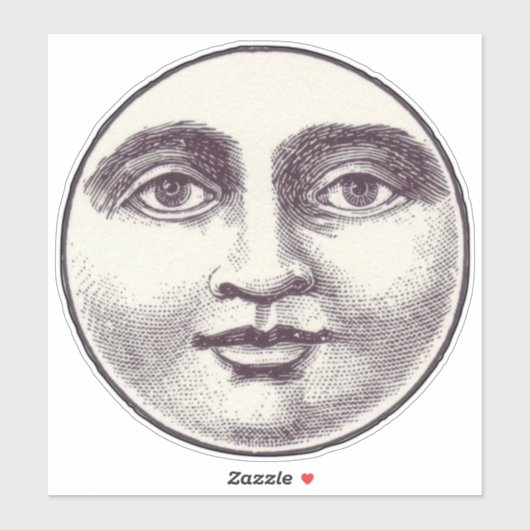Sticker Visage de la lune (Feuille)