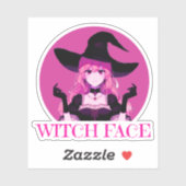 Sticker Visage de la sorcière (Feuille)