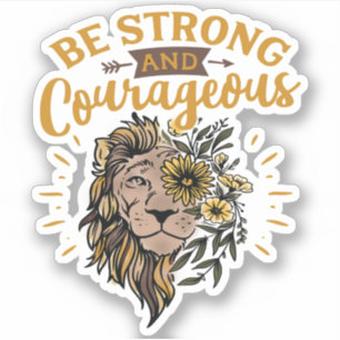 Sticker Visage de lion Sois fort et courageux