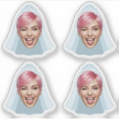 Sticker Visage de Mariée Drôle – Photo personnalisée avec (Devant)
