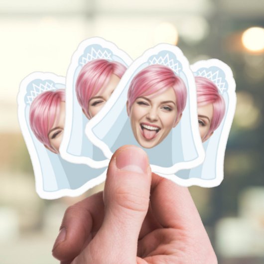 Sticker Visage de Mariée Drôle – Photo personnalisée avec