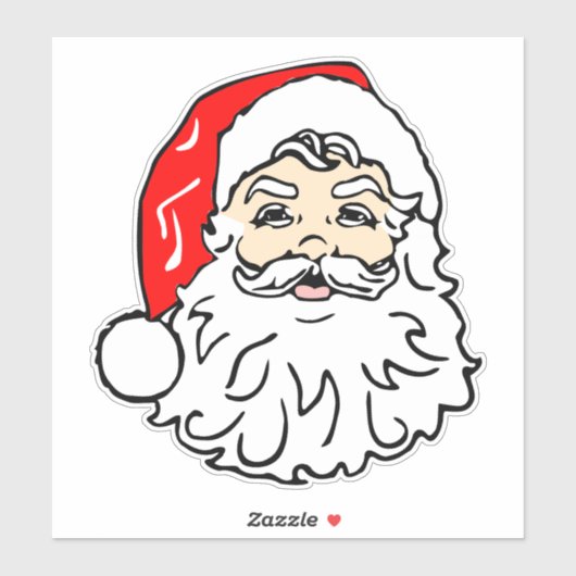 Sticker Visage de Père Noël Vintage (Feuille)