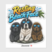 Sticker Visage de plage décontracté (Feuille)