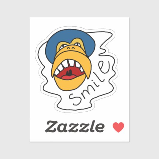 Sticker Visage de singe souriant (Feuille)