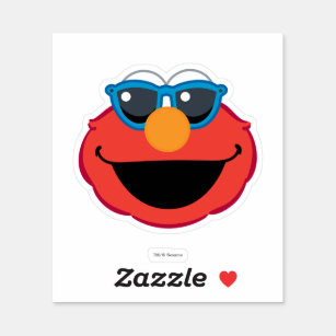 Sticker Visage de sourire d'Elmo avec des lunettes de