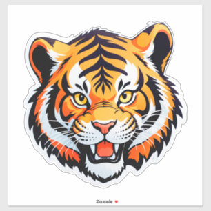 Sticker Visage de Tigre Vibrant