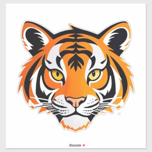 Sticker Visage de Tigre Vibrant (Feuille)