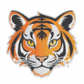 Sticker Visage de Tigre Vibrant (Devant)