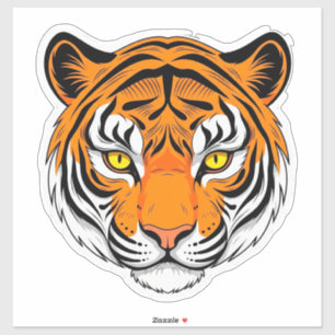 Sticker Visage de Tigre Vibrant