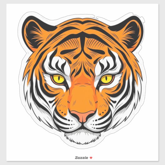 Sticker Visage de Tigre Vibrant (Feuille)