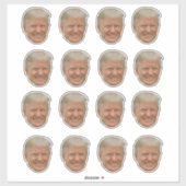 Sticker Visage de Trump Drôle Visage Donald Trump  (Feuille)