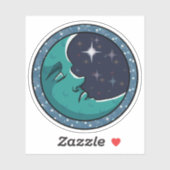Sticker Visage d'Homme dans la Lune (Feuille)