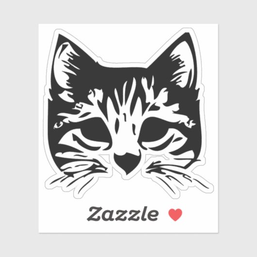 Sticker visage du chat (Feuille)