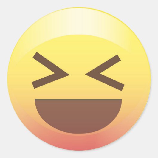 Sticker Visage Emoji Jaune Totalement Excité (Devant)