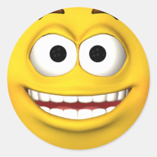 Sticker Visage Excité (Devant)
