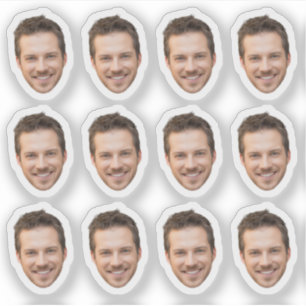 Sticker Visage personnalisé 30 40e Fête d'anniversaire Cad