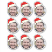 Sticker Visage photo de Noël amusant (Devant)