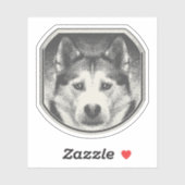 STICKER VISAGE SIBÉRIEN HUSKY (Feuille)