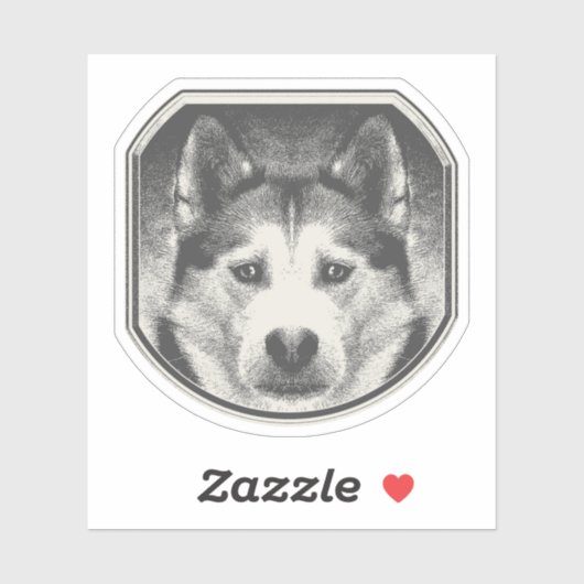STICKER VISAGE SIBÉRIEN HUSKY (Feuille)